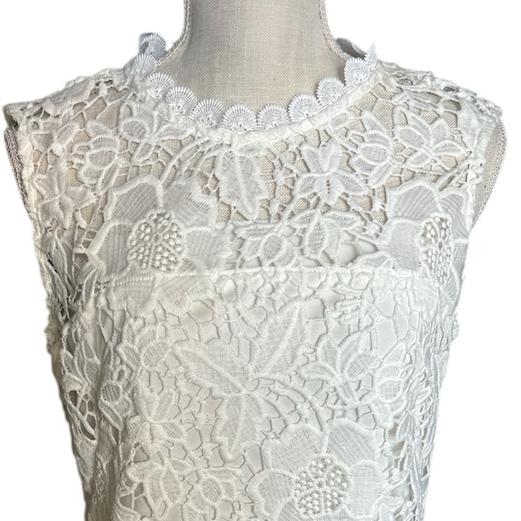 Nanette Lepore Lace Sleeveless Top in Marshmallow Size Medium NWT - Picture 3 of 10